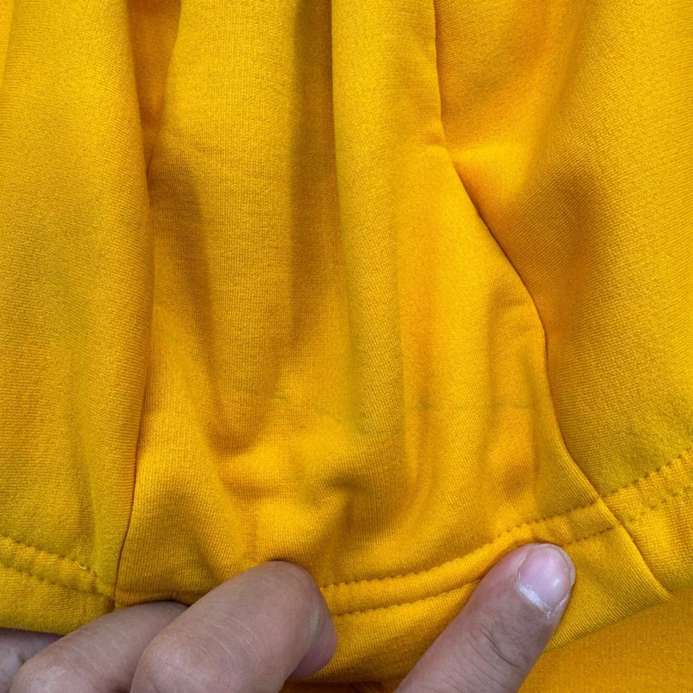 Nike Hoodie Mens XL Yellow Long Sleeve Fleece Pullover Athletic Running